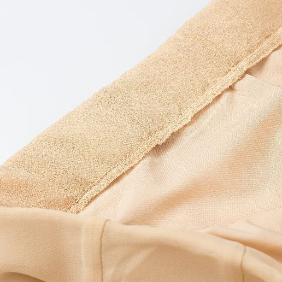 Damen Langer Plissierter Chiffon‑Maxirock mit hoher Taille und Einsatzbahnen Drune