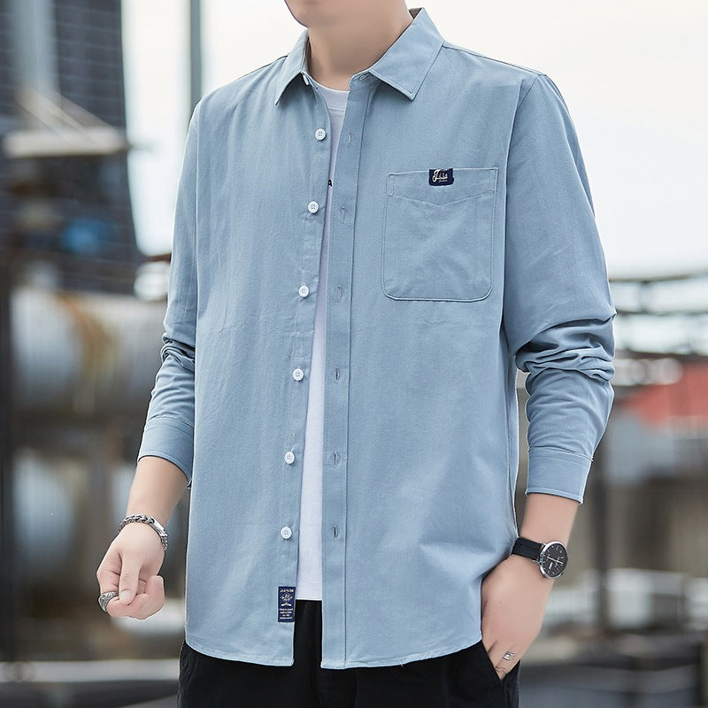 Herren Baumwoll-Overshirt im Casual-Look mit Brusttasche & Hemdkragen Drune
