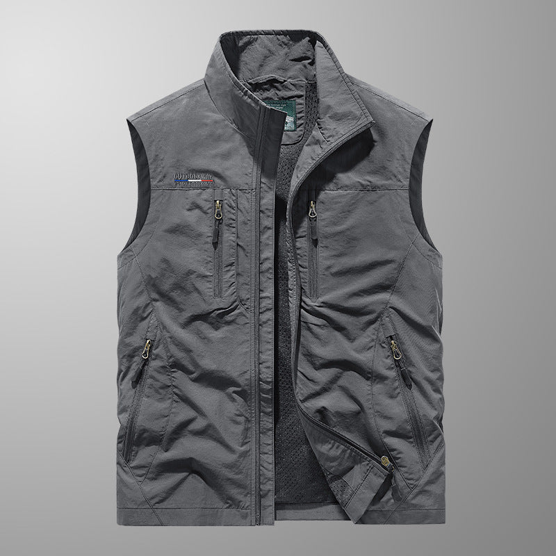 Herren Multifunktionale Outdoor-Utility‑Weste mit Mesh‑Innenfutter und zahlreichen Taschen Drune