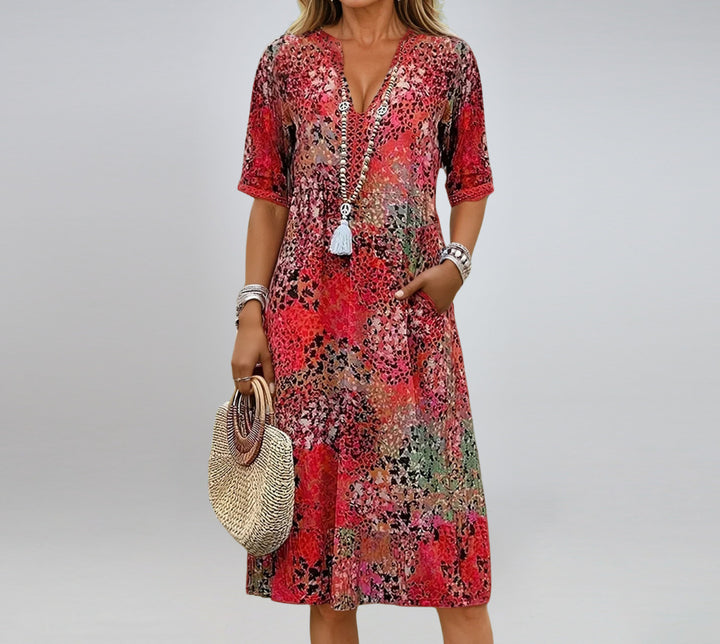 Damen bunt gemustertes Sommerkleid Drune