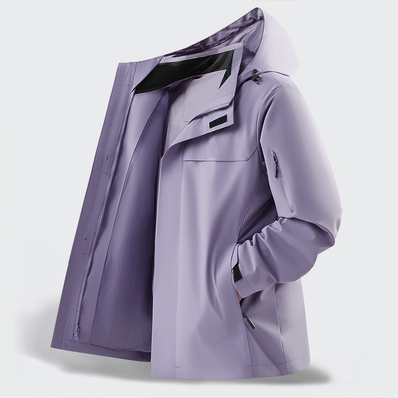 Herren Leichte wasserabweisende Kapuzen-Softshell-Übergangsjacke mit Meshfutter & Utility-Taschen Drune
