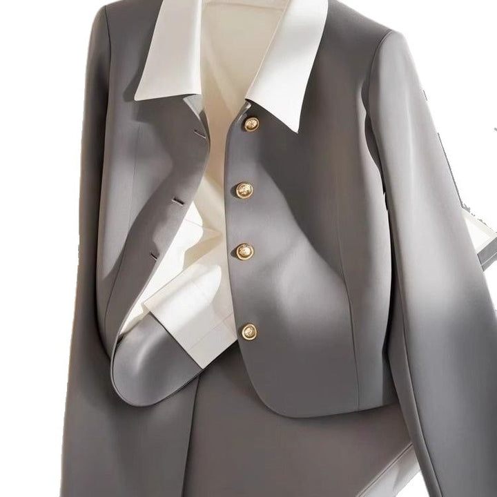 Damen Eleganter Blazer mit Goldknöpfen Drune