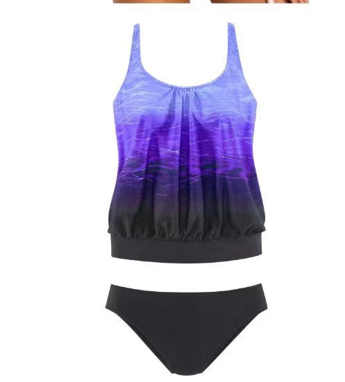 Damen lässiger Tankini mit hoher Taille und elegantem Schnitt Drune