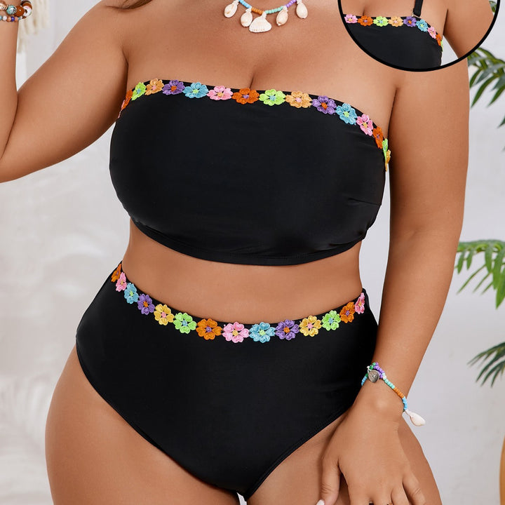 Damen Bandeau-Bikini-Set mit floralem Akzent Drune