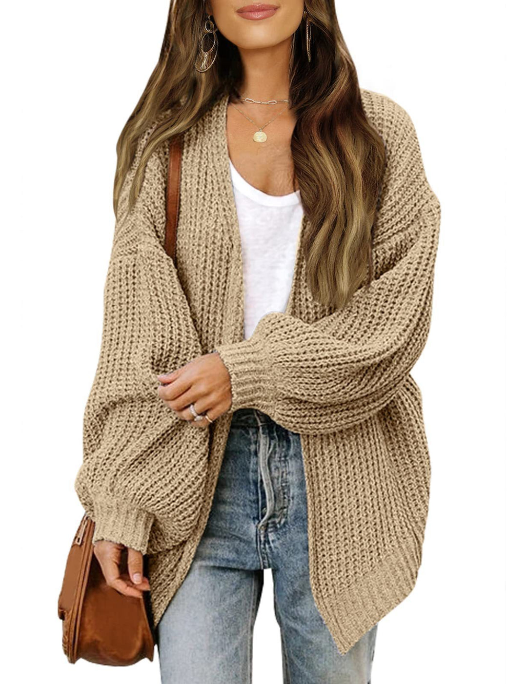 Damen Übergroßer Strickpullover Drune