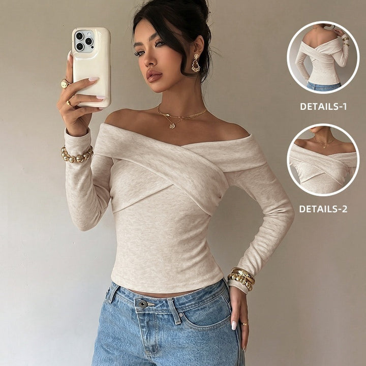 Damen Elegantes Cropped Shirt Drune