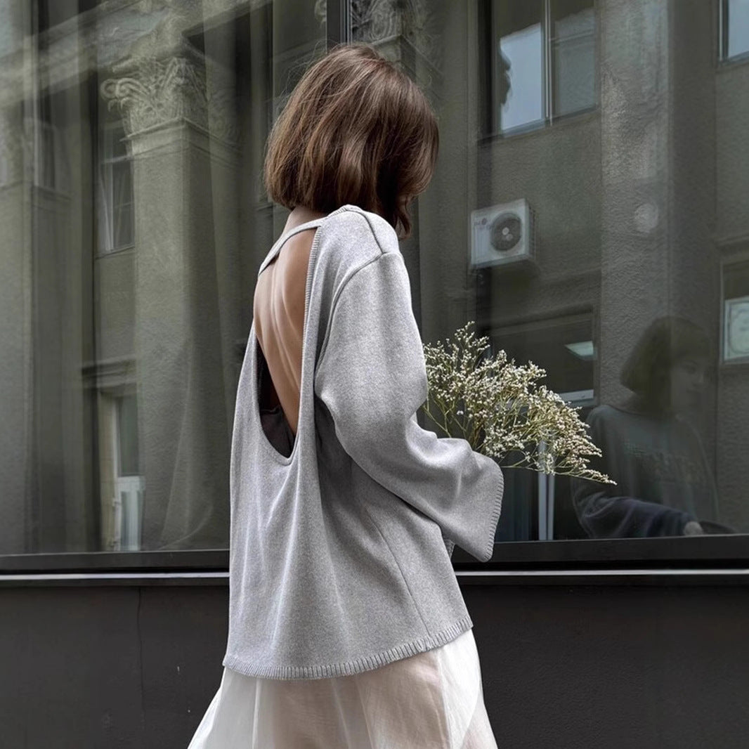Damen Lässiger Strickpullover mit weitem Schnitt Drune