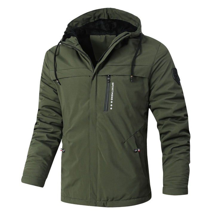 Herren Urbaner Softshell-Parka mit Teddyfleece-Innenfutter, verdecktem Reißverschluss und Brusttasche Drune