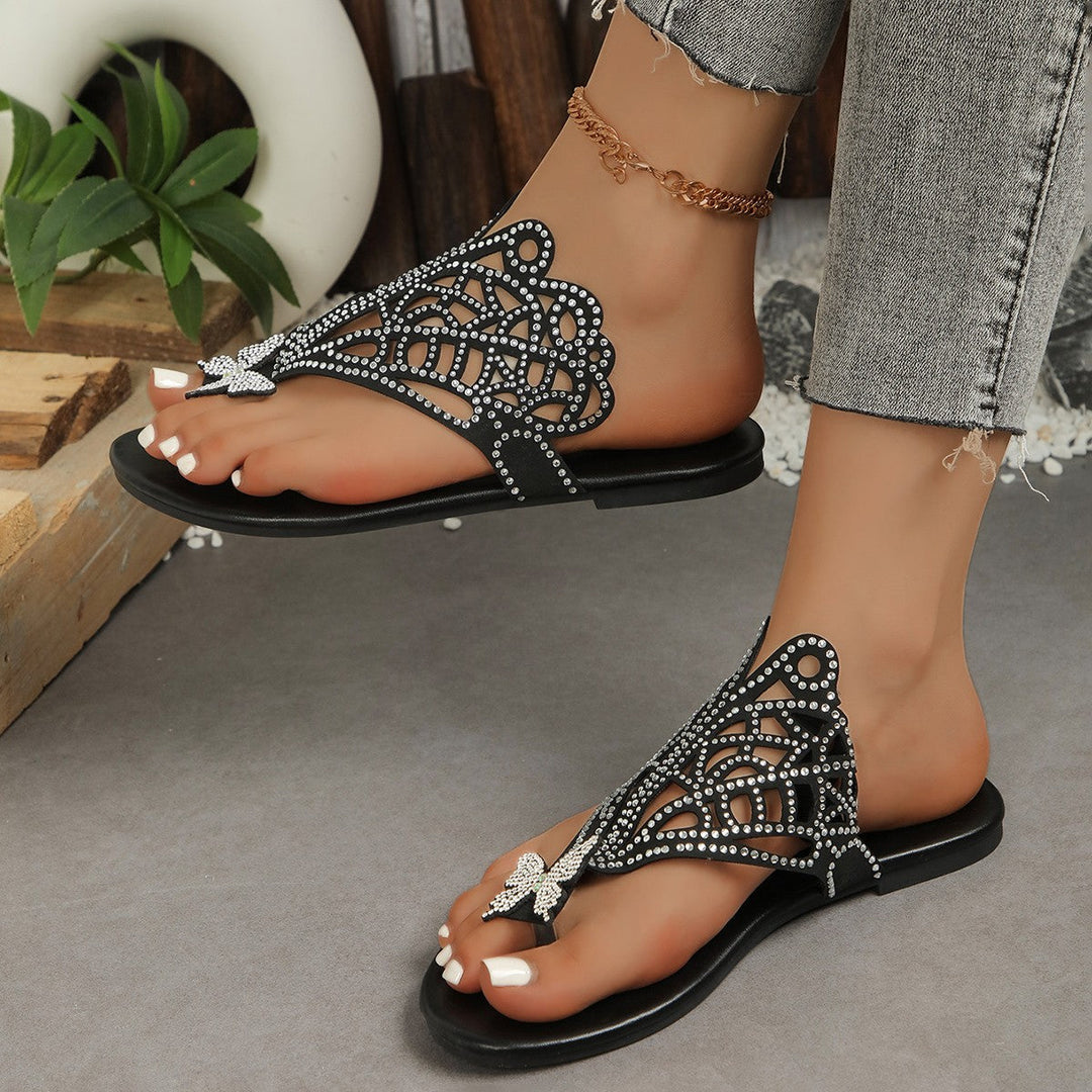 Damen Sandalen mit geschmackvollem Design und funkelnden Applikationen Drune
