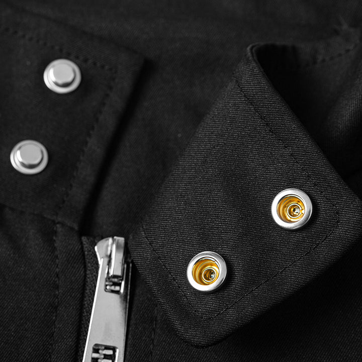 Herren ultraleichter Windbreaker-Blouson mit Stehkragen, elastischem Saum und verdeckten Druckknopf-Taschen Drune