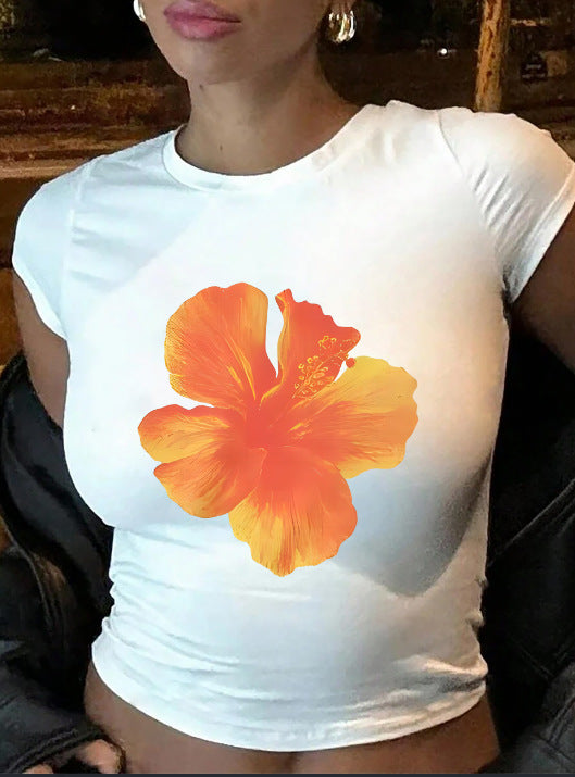 Damen Crop-T-Shirt mit kreativen Schleifen-Details Drune