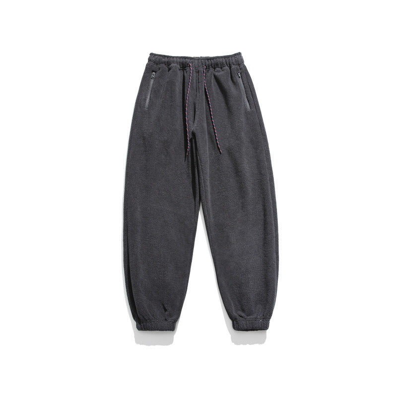 Herren Weit geschnittene Fleece-Jogginghose mit elastischen Bündchen und Eingrifftaschen Drune