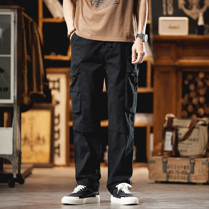 Herren Lässige Cargohose im Utility-Look mit Tunnelzugbund, Multifachtaschen und Kniepaneelen Drune