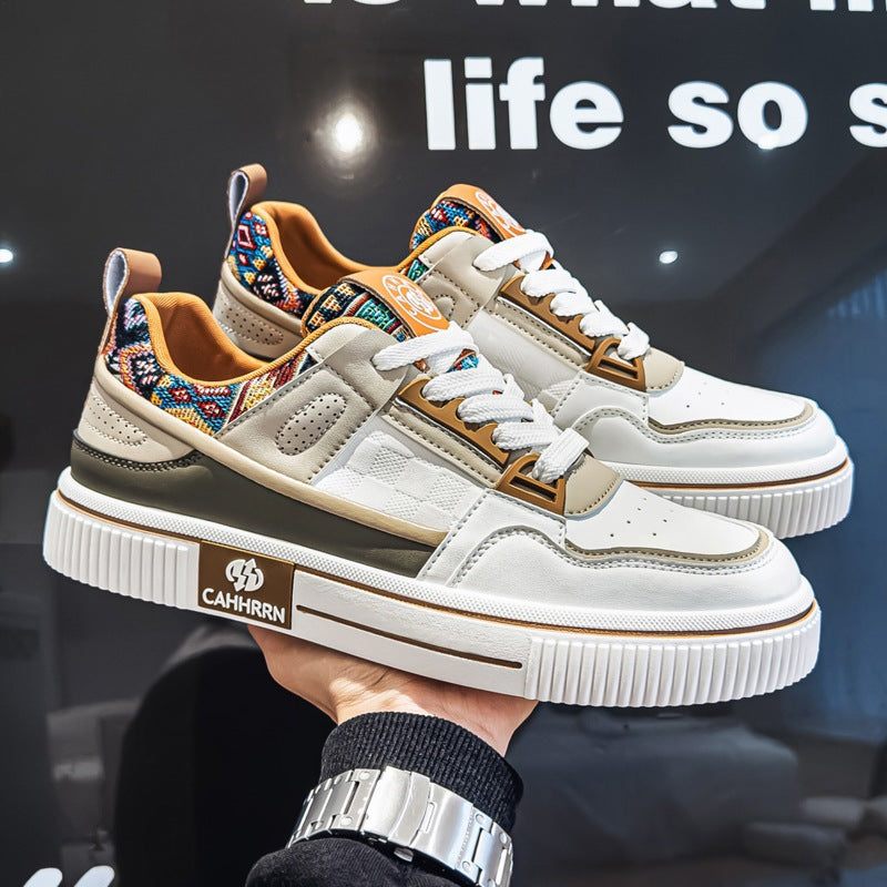 Herren stylische Plateausneaker mit gepolstertem Schaftkragen, geprägten Overlays und griffiger Plattformsohle Drune
