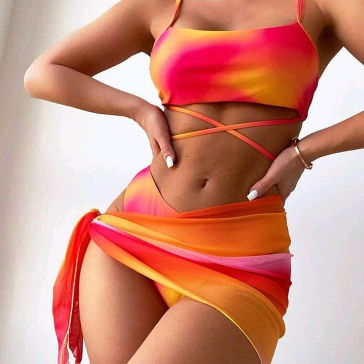 Damen Modischer Tankini mit drapierten Details Drune