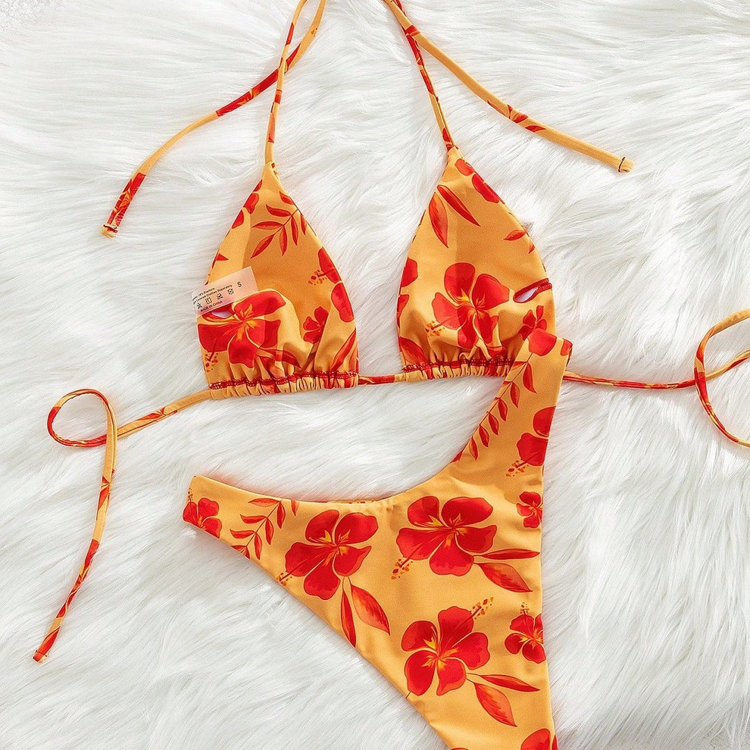 Damen Triangel-Bikini-Set mit floralem Design Drune