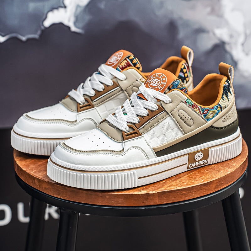 Herren stylische Plateausneaker mit gepolstertem Schaftkragen, geprägten Overlays und griffiger Plattformsohle Drune