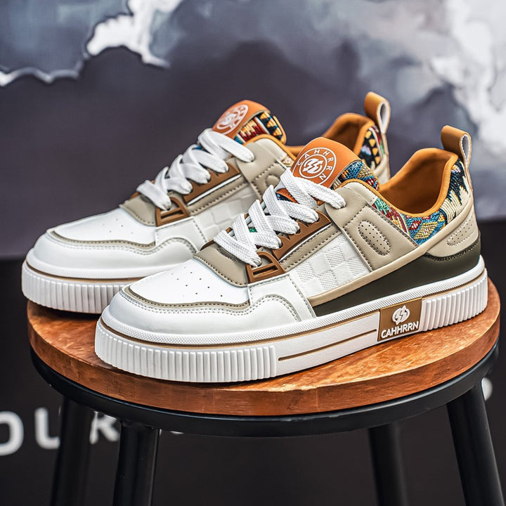 Herren stylische Plateausneaker mit gepolstertem Schaftkragen, geprägten Overlays und griffiger Plattformsohle Drune