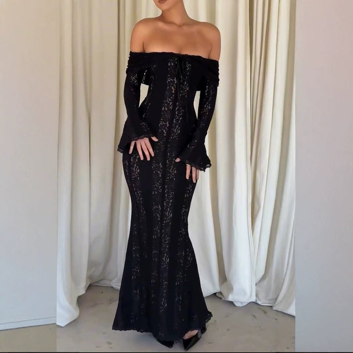 Drune | Ausgestellter Ärmellanger Bodycon-Waist Dress