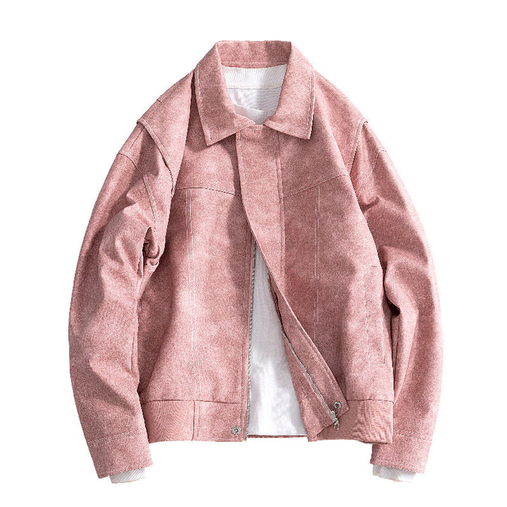 Herren Moderne Blousonjacke aus Kunstleder Drune
