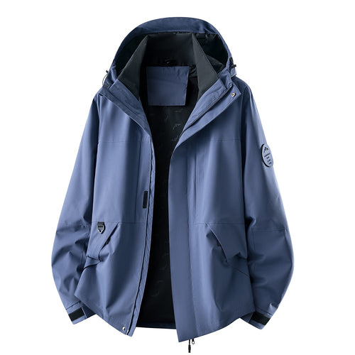 Herren Wasserabweisende Oversize-Outdoorjacke mit Kapuze, atmungsaktivem Softshell & Utility‑Taschen Drune