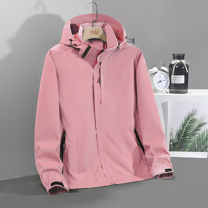 Herren Leichte wasserabweisende Softshell‑Außenjacke mit verstellbarer Kapuze und Sturmleiste Drune