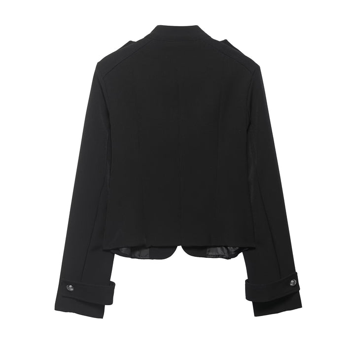 Damen Militärisch inspirierte Kurzjacke mit Stehkragen, Zierkordeln und Schulterklappen Drune