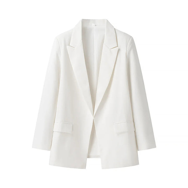 Damen nan unstrukturierter Longblazer mit fallendem Revers, leichter Stretchqualität und Pattentaschen Drune