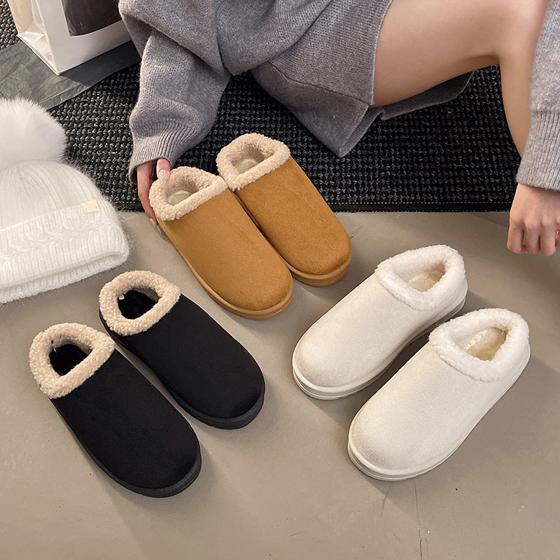Damen Gefütterte Mule-Hausschuhe mit Kunstfellfutter und rutschfester Gummisohle Drune