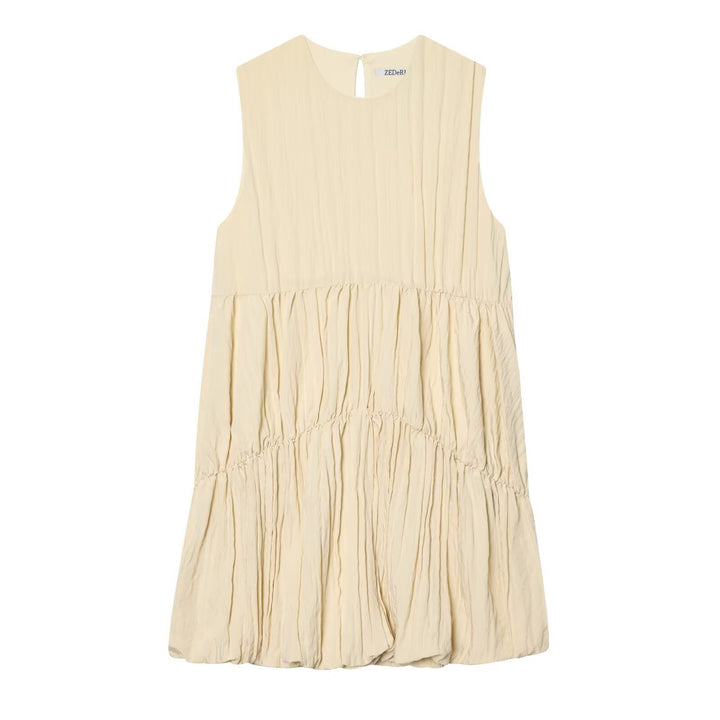 Damen luftiges Maxikleid mit plissierten Details und schmeichelndem Schnitt Drune