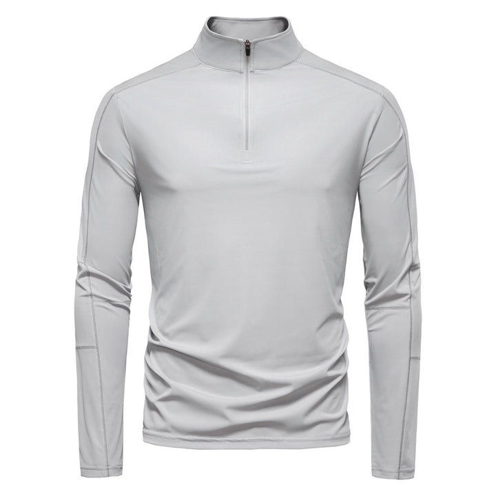 Herren nan Funktions-Langarmshirt mit Stehkragen und halbem Reißverschluss Drune
