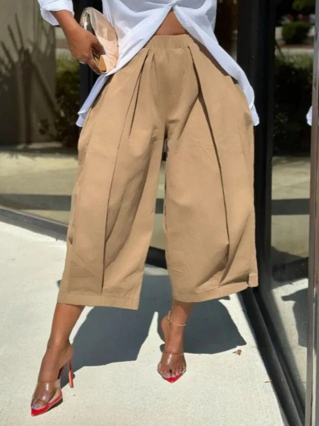 Damen Culotte-Hose mit weitem Bein und präzisen Bügelfalten Drune