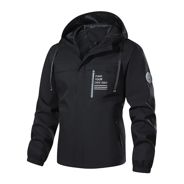 Herren Wetterfeste Kapuzenjacke mit wärmendem Teddyfleece-Inlay und verdecktem Frontreißverschluss Drune