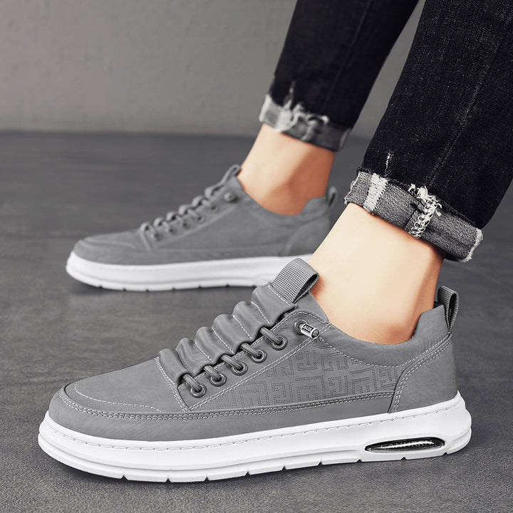 Herren urbaner Komfort‑Sneaker mit geprägtem Seitenmuster, gepolsterter Schnürlasche und dämpfender Luftkapselsohle Drune