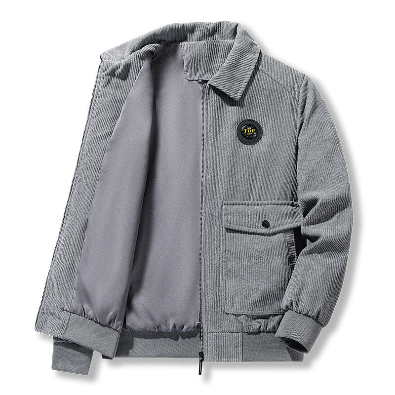 Herren modische Cordjacke mit praktischen Taschen Drune