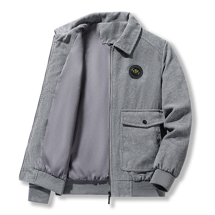 Herren modische Cordjacke mit praktischen Taschen Drune