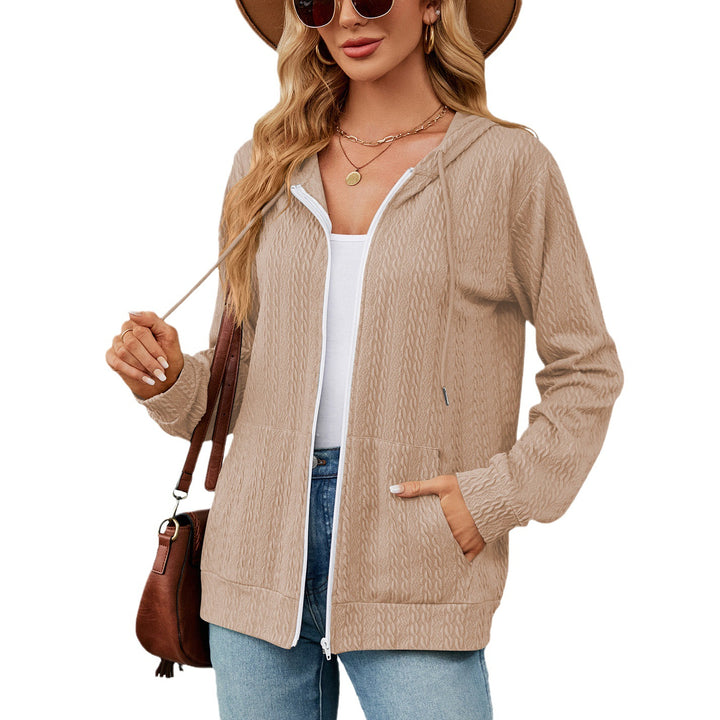 Damen Strickjacke mit hohem Kragen und vielseitigem Design Drune