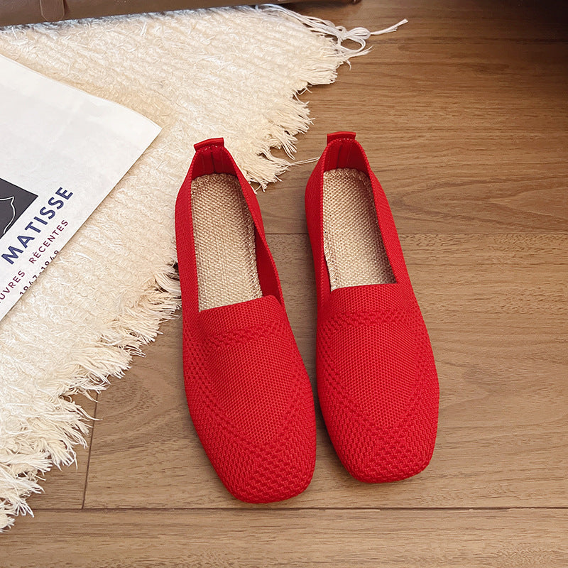 Damen Moderne Slingback-Schuhe mit Atmungsaktivem Netzmaterial und Elastischem Einschlupf Drune