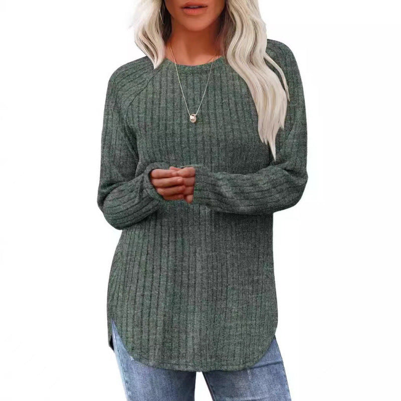 Damen lässiger Pullover mit geripptem Muster und weitem Schnitt Drune