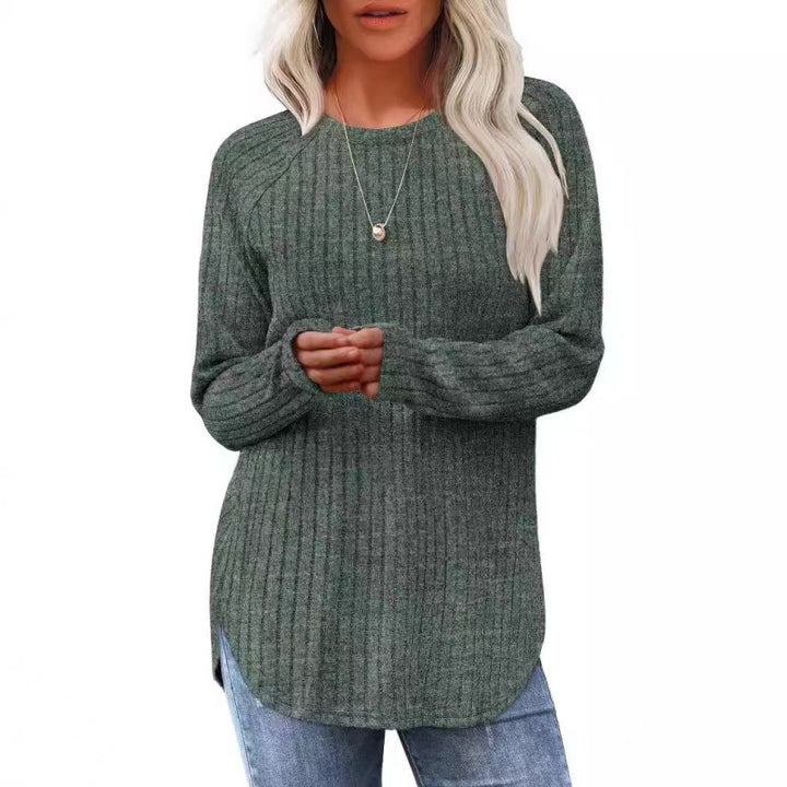 Damen lässiger Pullover mit geripptem Muster und weitem Schnitt Drune