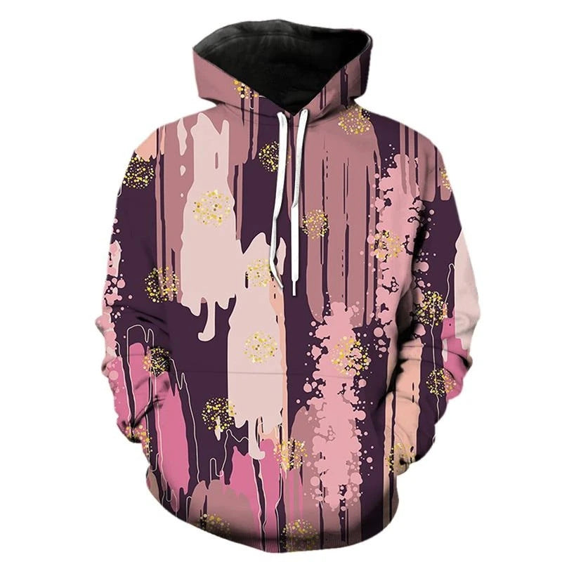 Damen Kreativer Kapuzenpullover mit abstraktem Design Drune