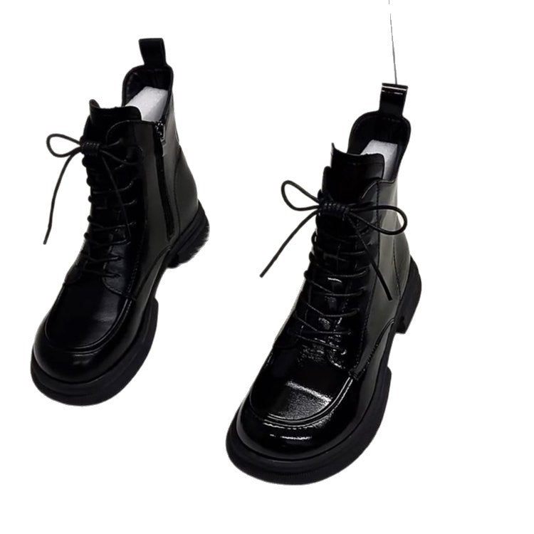 Damen Modische und komfortable Lederstiefeletten Drune