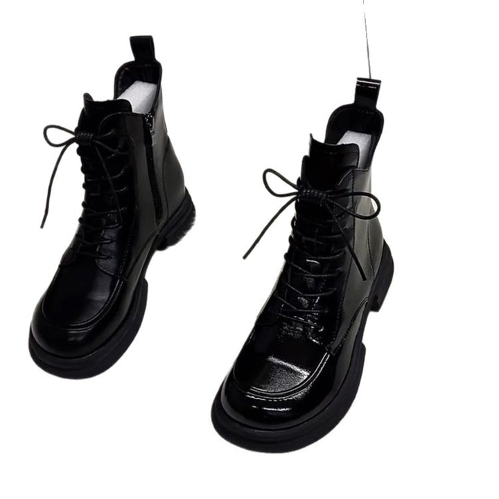 Damen Modische und komfortable Lederstiefeletten Drune