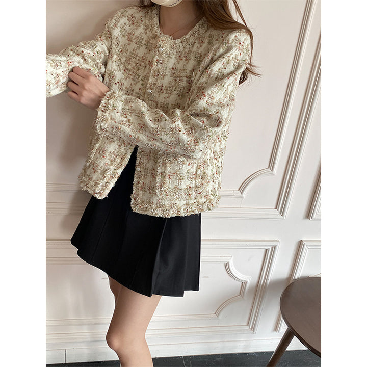 Damen elegante und strukturierte Boucle-Jacke Drune