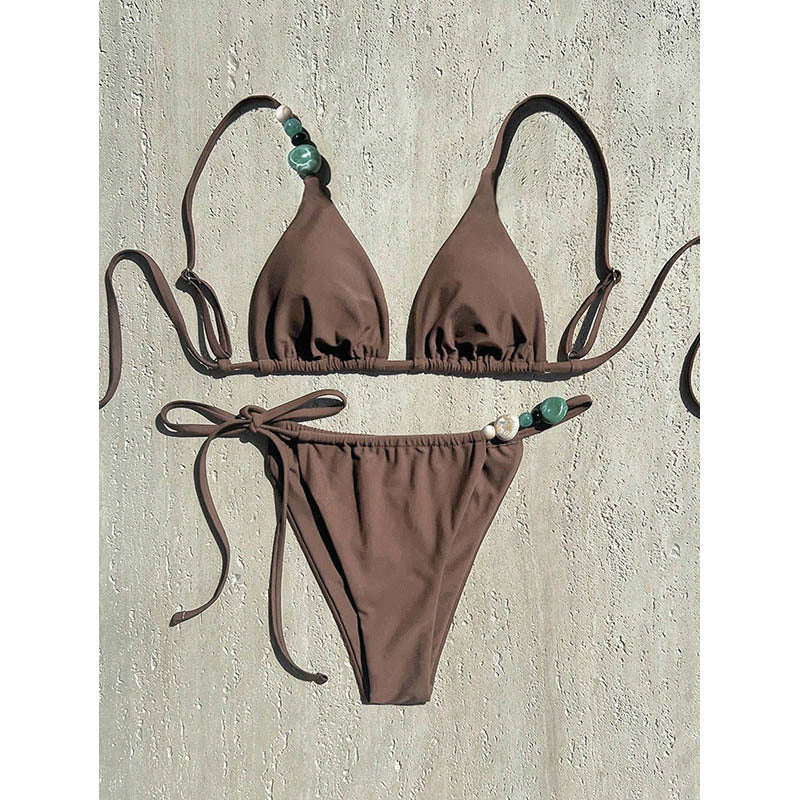 Damen Triangel-Bikini mit Schmuckdetails Drune