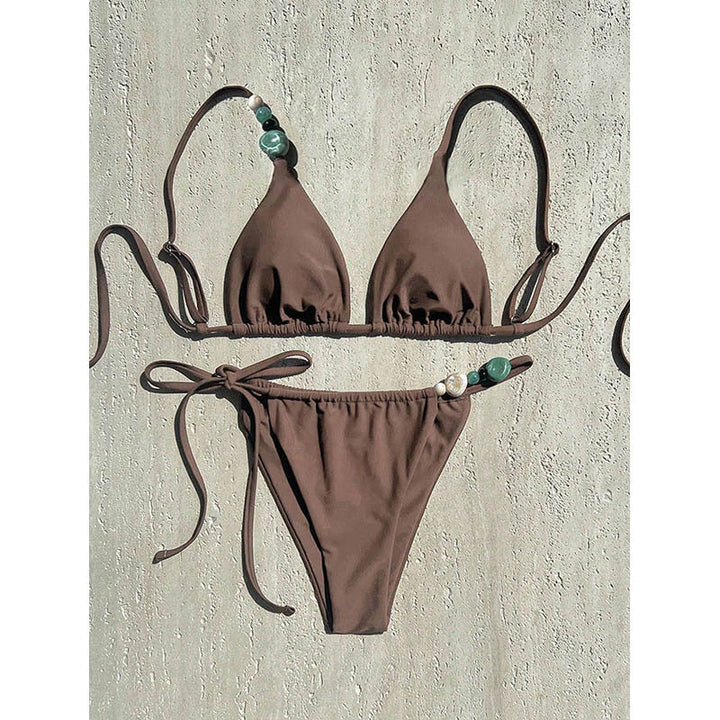 Damen Triangel-Bikini mit Schmuckdetails Drune
