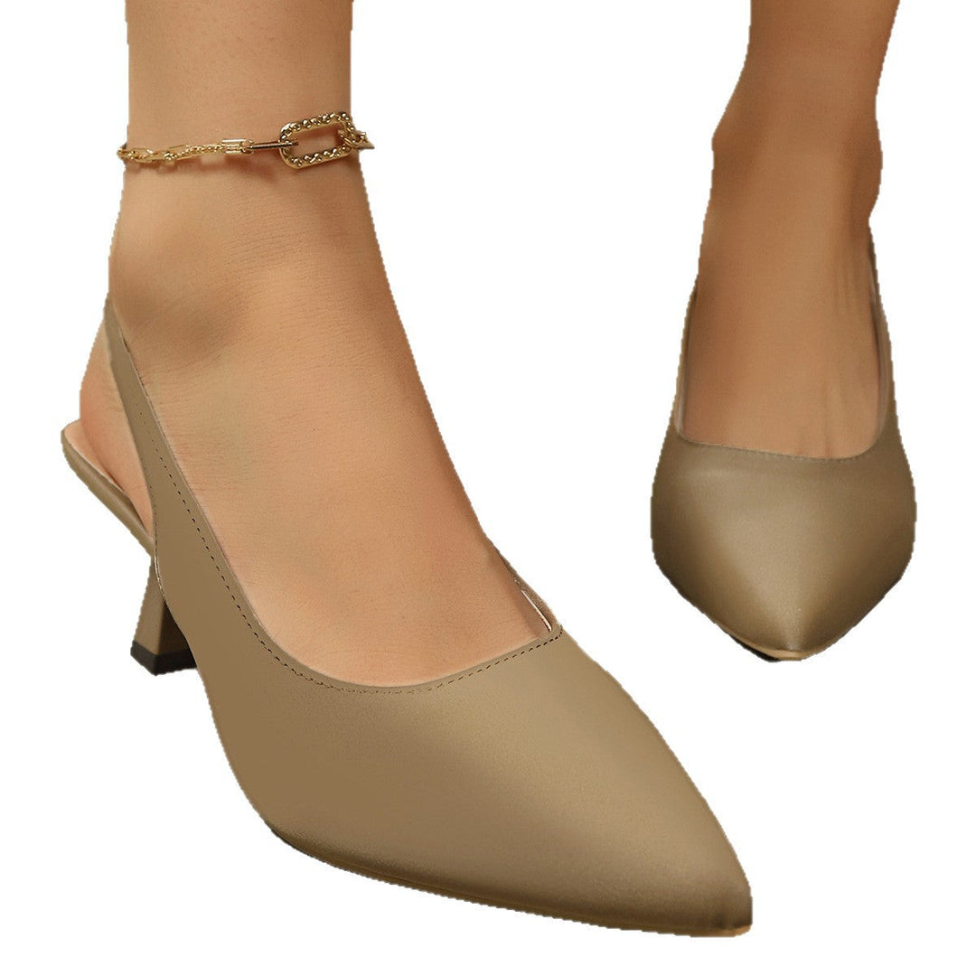 Damen Slingback-Pumps mit elegantem Blockabsatz und spitzem Zehenbereich Drune