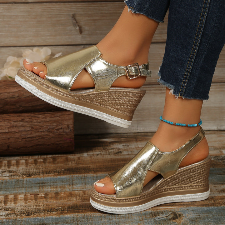 Damen Komfortable Wedge-Sandaletten mit modischem Design und anatomischem Fußbett Drune