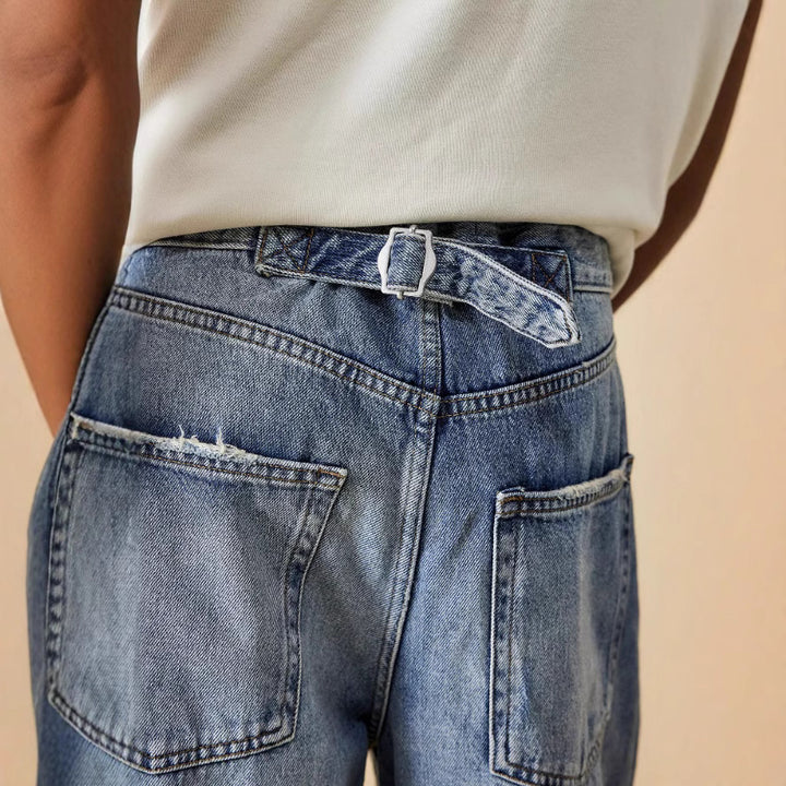 Damen nan weite tiefsitzende Baggy-Jeans mit Knie-Paneelen und entspannter Passform Drune