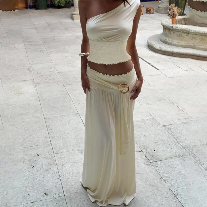Damen Einseitiges Maxikleid mit raffinierter Drapierung Drune